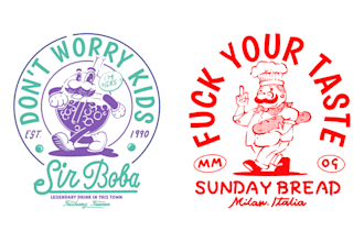 design food n drink cartoon illustration for logo or t shirt