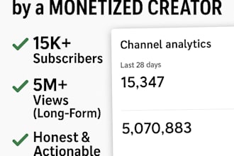 review your youtube video and give you tips to grow