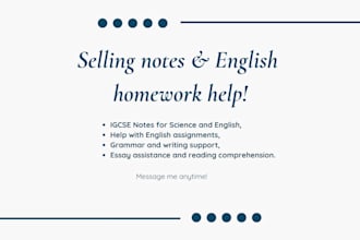 help you study smarter with my english guidance and notes