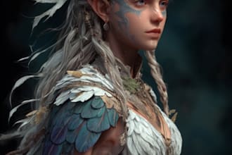 draw a character illustration in a fantasy character