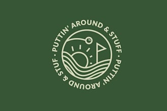 make included mountain and beach logo for mini golf course
