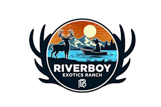 design beautiful river boy exotics ranch logo