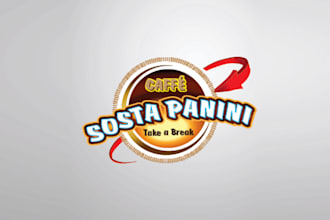 make healthy fast food coffee shop logo