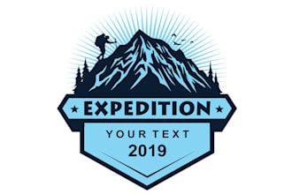create awesome rustic mountain badge logo with express delivery