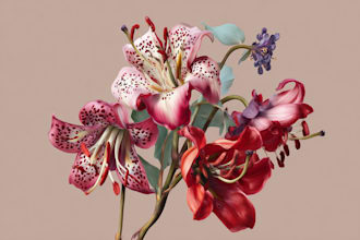 create botanical illustrations of flowers, plants and fruits