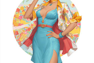 draw your original character, artwork, cover or pin up