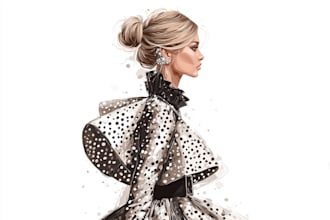 draw a professional fashion illustration
