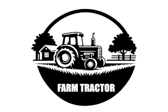 design eye catchy rustic farm tractor logo with express delivery