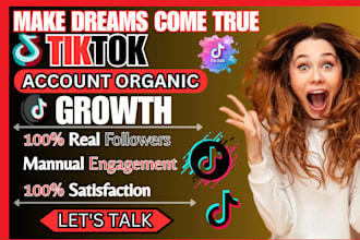manage tiktok promotion and songs marketing for organic tik tok followers growth