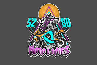design women motorcycle group logo