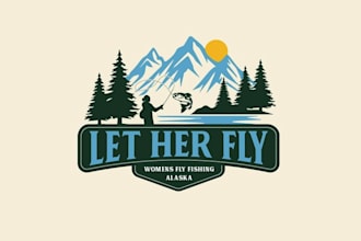 design women owned fly fishing business logo