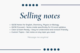 help you by providing clear notes for igcse olevel