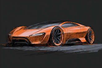 sketch and design concept car for your project