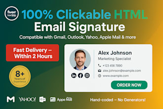 do professional clickable html email signature stripo email template design