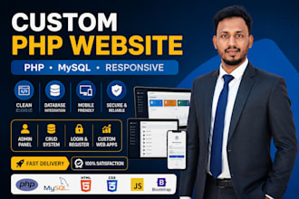 develop a custom PHP mysql website with admin panel