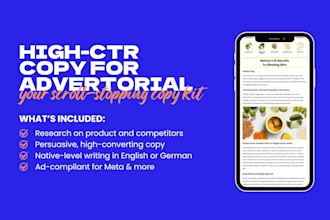 write high converting advertorial landing page copy