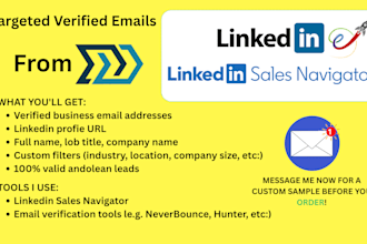 find verified emails from linkedin or sales navigator leads