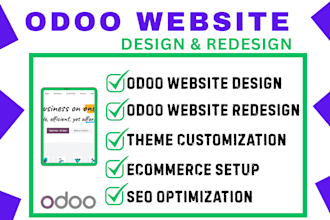 design or redesign odoo website, fix odoo customization module crm developer