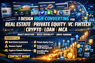 do real estate investor funds private equity vc fintech crypto loan mca websites