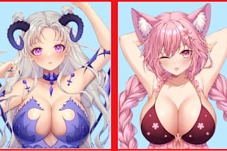 design rig custom vrchat avatar 3d vtuber model vrm live2d model art blendshapes