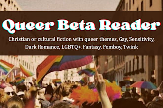 beta read gay, queer, lgbtq short story or novel, sensitivity reader