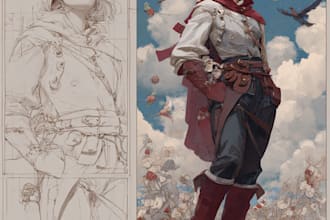 draw fantasy stained glass art for your character, stained glass illustration