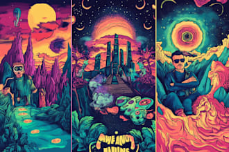 make amazing dark art, psychedelic stoner illustration