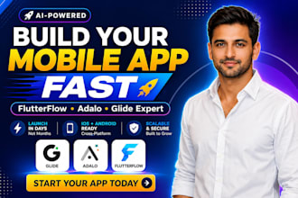 build your mobile app with flutterflow adalo glide ai app development as expert
