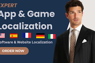 localize your app, software, game from english to spanish french german italian