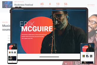 build wordpress music website for dj artist event, spotify podcast website