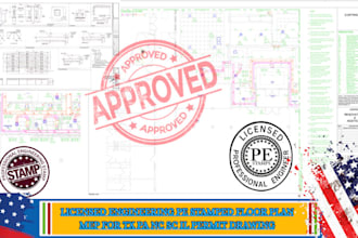 draw licensed architect and mep construction floor plan for va il pa city permit