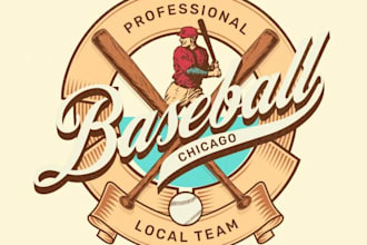 create classic varsity, baseball styled logo design