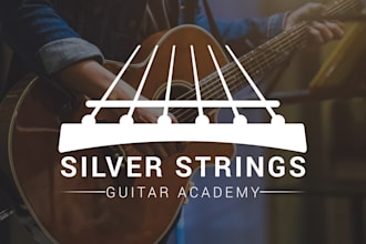 do unique modern creative guitar logo design