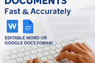 retype documents into editable word or google docs