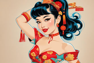 draw a pin up girl and pin up girl