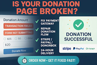 fix your donation flow and payment gateway issues in 24 hours
