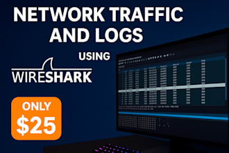 analyze network traffic and logs using wireshark
