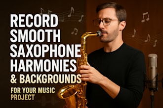 record smooth saxophone harmonies and backgrounds for your music project