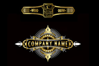 design modern cigar logo, bands, label, and cigar box