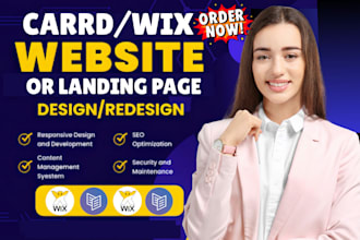carrd website, carrd landing page, wix website, wix landing page, card website