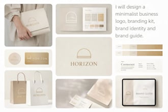 design a minimalist logo, brand identity kit and visual branding