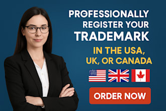professionally register your trademark in USA UK  canada australia new zealand