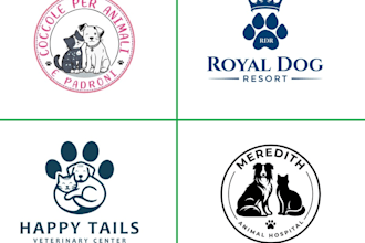do pet care dog cat farm or animal logo with copyright