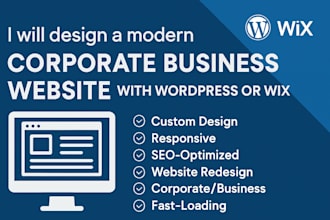 professional corporate website, business and company website using wordpress