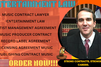 be your entertainment lawyer to draft music and film contracts
