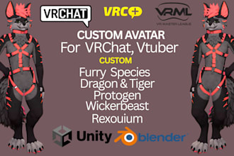 custom vrchat avatar furry vrchat furry avatar 3d model for vrchat game