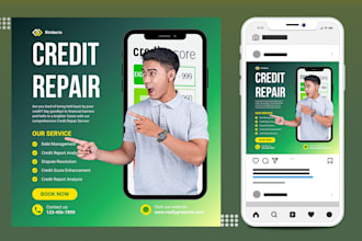 design credit repair flyer, instagram, facebook post