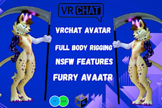 create 3d furry nsfw vrchat avatar, vrm vtuber stream animaze vseeface model