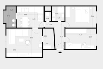 redraw floor plan for real state agent