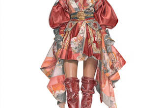 do a fashion illustration or sketch of a figure in clothes